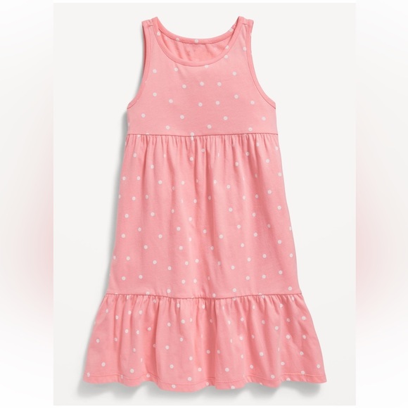 NWT Cotton Knit Pink And White Poke A Dot Dress, Size L 10-12 Girls - Picture 1 of 5